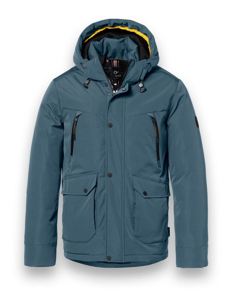 District Winterjacke Wolf mit Kapuze (winddicht, leichte wattierung, warm) stahlblau Herren von District