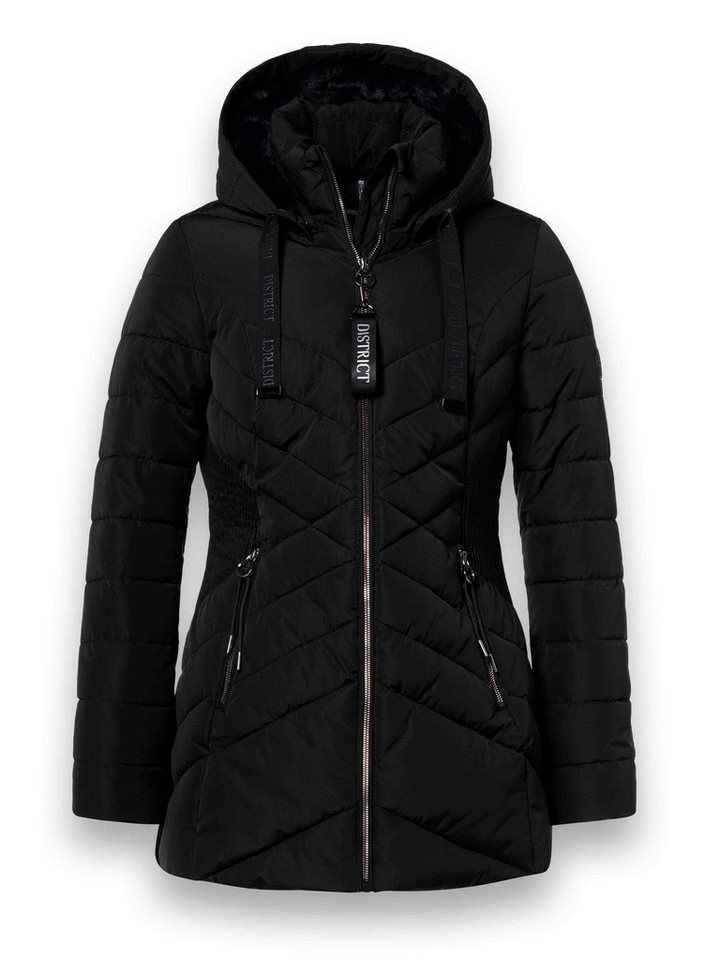 District Winterjacke Workout mit Kapuze (Mantel, wasserabweisend) schwarz Damen von District