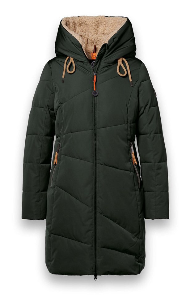 District Wintermantel Courchevel (mit Kapuze, wasserabweisend, winddicht) dunkelgrün Damen von District