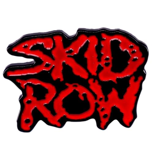 Distrigeek Anstecknadel Skid Row Logo Metall Emaille Badge Pin Pin Pin Musikband Hard Rock Hevay Metal Vintage Rot und Schwarz Geschenkidee für Herren Damen Rockfan von Distrigeek