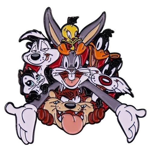 Distrigeek Bunny Taz Donald Duck Titi Cartoon-Figuren Kaninchen Metall Emaille-Anstecker Geschenk für Männer Frauen von Distrigeek