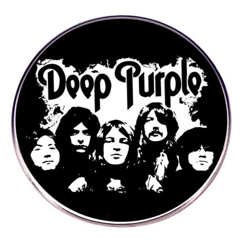 Distrigeek Deep Purple Group, Metall, Badge, Brosche, rund, schwarz, für Herren und Damen, Metalllegierung, Emaille von Distrigeek
