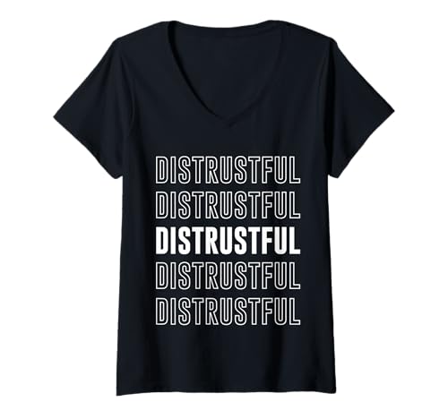 Damen Misstrauisch T-Shirt mit V-Ausschnitt Damen Misstrauisch T-Shirt mit V-Ausschnitt von Distrustful Apparel