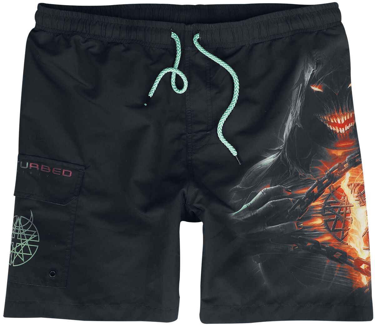 Disturbed Badeshort - EMP Signature Collection - M bis 3XL - für Männer - Größe 3XL - schwarz  - EMP exklusives Merchandise! von Disturbed