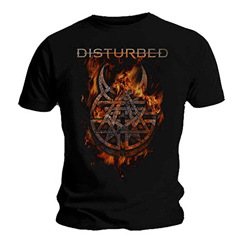 Disturbed Herren T-Shirt Schwarz Schwarz Gr. L, Schwarz von Disturbed