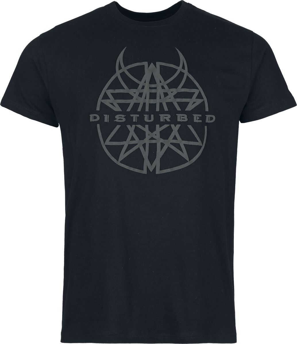 Disturbed Logo 3D Druck T-Shirt schwarz in S von Disturbed