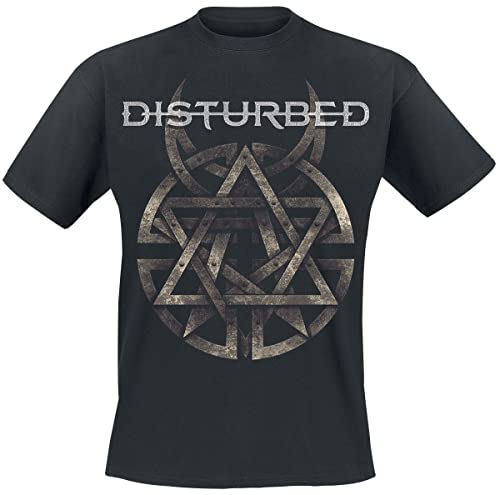 Disturbed Symbol Männer T-Shirt schwarz L 100% Baumwolle Band-Merch, Bands von Disturbed