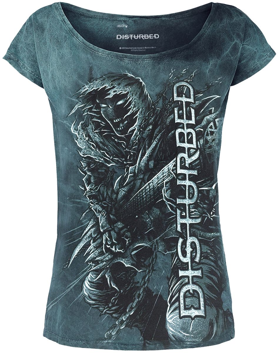 Disturbed T-Shirt - Disturbed Guitar - S bis 4XL - für Damen - Größe XL - petrol  - EMP exklusives Merchandise! von Disturbed