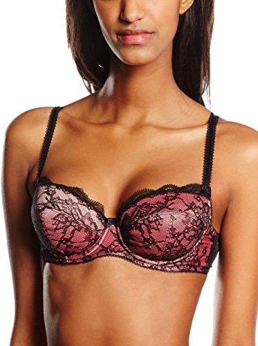 Dita von Teese Damen Luxe Balconette BH, Schwarz (Black/Flamingo 545), 75B von Dita von Teese