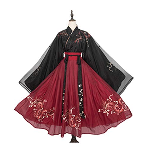 Dittzz Chinesisch Hanfu Kleid Damen Kleidung Tang Anzug Chinesisch Traditionell Kostüm Stickerei Hanfu Kleider für Bühnenshow Performances Cosplay von KADIBEER