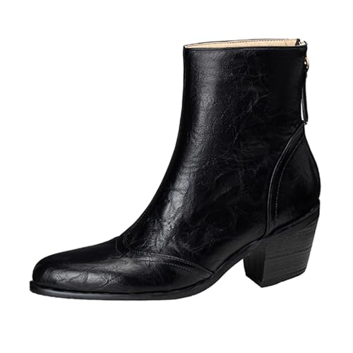 Diuniarza Blockabsatz Stiefeletten Damen Chelsea Stiefel Mode Pointed Toe Arbeit Comfy Stiefeletten Schwarz Gr 35 EU von Diuniarza