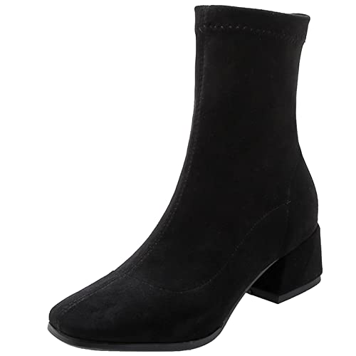 Diuniarza Concise Ankle Stiefeletten Damen Stretch Basic Stiefeletten Basic Mode Kleid Stiefeletten Low Block Stiefel Arbeit Schwarz Gr 36 EU Diuniarza Concise Ankle Stiefeletten Damen Stretch Basic Stiefeletten Basic Mode Kleid Stiefeletten Low Block Stiefel Arbeit Schwarz Gr 36 EU von Diuniarza
