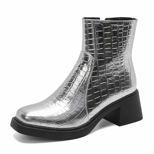 Diuniarza Damen Ankle Chelsea Stiefel Chukka Stiefel Blockabsatz Mode Party Comfy Stiefeletten Silber Gr 35 EU Diuniarza Damen Ankle Chelsea Stiefel Chukka Stiefel Blockabsatz Mode Party Comfy Stiefeletten Silber Gr 35 EU von Diuniarza