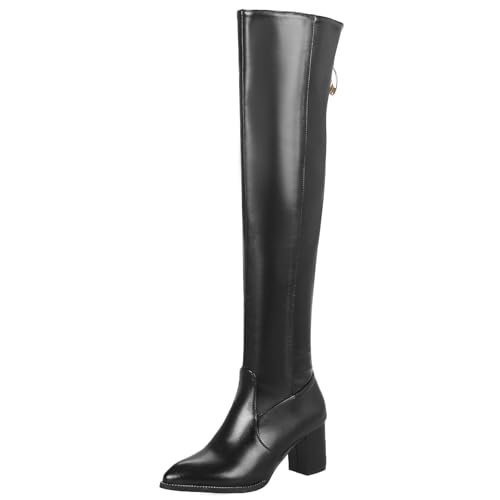 Diuniarza Damen Elegant Blockabsatz Stretch Overknee Stiefel Winter Overknees Stiefel Pointed Toe Reißverschluss Warm Reitstiefel Schwarz Gr 35 EU Diuniarza Damen Elegant Blockabsatz Stretch Overknee Stiefel Winter Overknees Stiefel Pointed Toe Reißverschluss Warm Reitstiefel Schwarz Gr 35 EU von Diuniarza