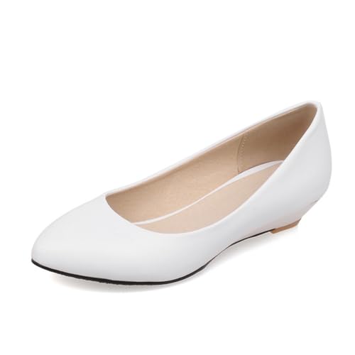 Diuniarza Damen Pointed Toe Ohne Verschluss Keilabsatz Schuhe Büroschuhe Low Schuhe Basic Arbeit Büroschuhe Weiß Gr 33 EU Diuniarza Damen Pointed Toe Ohne Verschluss Keilabsatz Schuhe Büroschuhe Low Schuhe Basic Arbeit Büroschuhe Weiß Gr 33 EU von Diuniarza