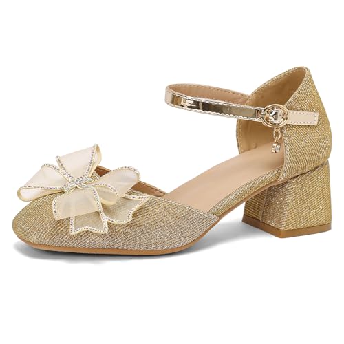 Diuniarza Damen Retro Pump Party Strap Sandals Retro Elegant Knöchelriemchen Bogen Blockabsatz Gold Gr 45 EU/47 Diuniarza Damen Retro Pump Party Strap Sandals Retro Elegant Knöchelriemchen Bogen Blockabsatz Gold Gr 45 EU/47 von Diuniarza