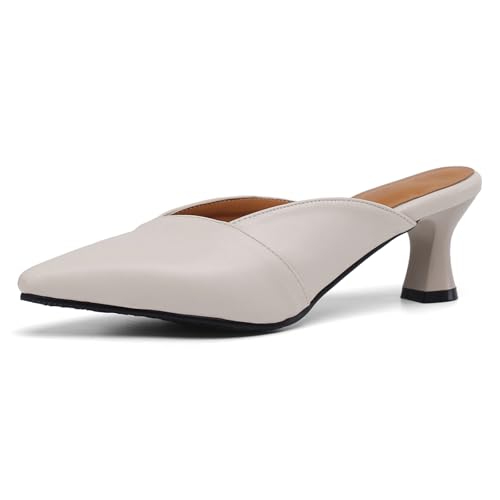 Diuniarza Hausschuhe Pantoffeln Mule Kitten Sandalen Damen Ohne Verschluss Sandals Slingback Büro-Sandales Pointed Toe Elegant Beige Gr 33 EU Diuniarza Hausschuhe Pantoffeln Mule Kitten Sandalen Damen Ohne Verschluss Sandals Slingback Büro-Sandales Pointed Toe Elegant Beige Gr 33 EU von Diuniarza