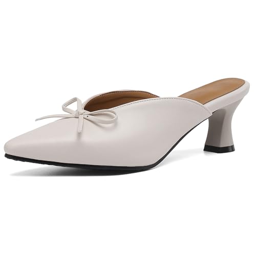 Diuniarza Hausschuhe Pantoffeln Mule Kitten Sandalen Damen Ohne Verschluss Sandals Slingback Büro-Sandales Pointed Toe Elegant Beige Gr 38 EU/39 Diuniarza Hausschuhe Pantoffeln Mule Kitten Sandalen Damen Ohne Verschluss Sandals Slingback Büro-Sandales Pointed Toe Elegant Beige Gr 38 EU/39 von Diuniarza