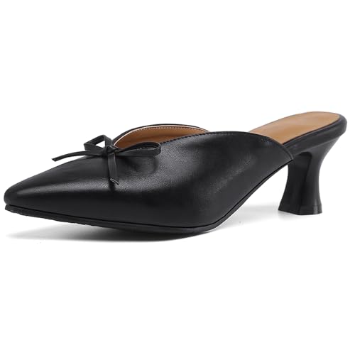 Diuniarza Hausschuhe Pantoffeln Mule Kitten Sandalen Damen Ohne Verschluss Sandals Slingback Büro-Sandales Pointed Toe Elegant Schwarz Gr 32 EU Diuniarza Hausschuhe Pantoffeln Mule Kitten Sandalen Damen Ohne Verschluss Sandals Slingback Büro-Sandales Pointed Toe Elegant Schwarz Gr 32 EU von Diuniarza