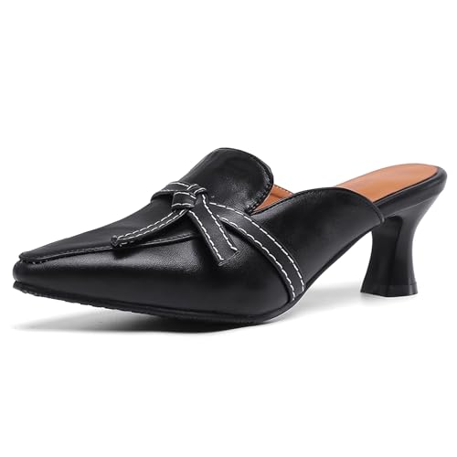 Diuniarza Hausschuhe Pantoffeln Mule Kitten Sandalen Damen Ohne Verschluss Sandals Slingback Büro-Sandales Pointed Toe Elegant Schwarz Gr 40.5 EU/42 Diuniarza Hausschuhe Pantoffeln Mule Kitten Sandalen Damen Ohne Verschluss Sandals Slingback Büro-Sandales Pointed Toe Elegant Schwarz Gr 40.5 EU/42 von Diuniarza