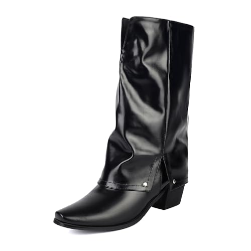 Diuniarza Mid Stiefel Damen Pointed Square Toe Westernstiefel Leisure Halbschaft Stiefeletten Ohne Verschluss Retro Cowboystiefel Schwarz Gr 48 EU/50 Diuniarza Mid Stiefel Damen Pointed Square Toe Westernstiefel Leisure Halbschaft Stiefeletten Ohne Verschluss Retro Cowboystiefel Schwarz Gr 48 EU/50 von Diuniarza