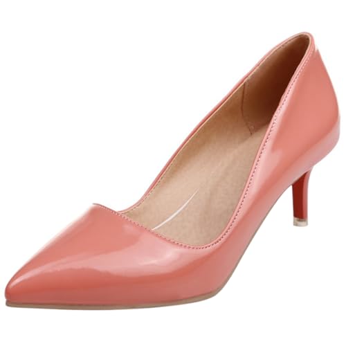 Diuniarza Mid Stiletto Pump Damen Hochzeit Schuhe Abend Ponited Toe Bride Schuhe Elegant Pink Gr 32 EU von Diuniarza