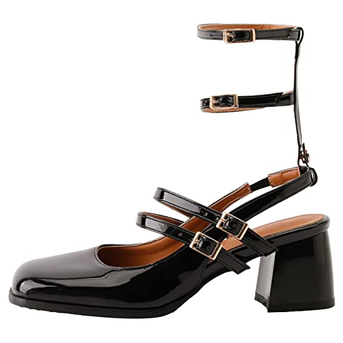 Diuniarza Mitte Blockabsatz Slingaback Damensandalen Party Geschlossen Prom Sandals Schwarz Gr 36.5 EU/37 von Diuniarza