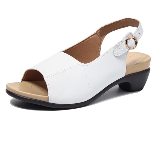 Diuniarza Offene Zeh Sandals Damen Romisch Buro Block Sandalen Causal Slingback-Sandales Weiß Gr 38 EU/39 Diuniarza Offene Zeh Sandals Damen Romisch Buro Block Sandalen Causal Slingback-Sandales Weiß Gr 38 EU/39 von Diuniarza