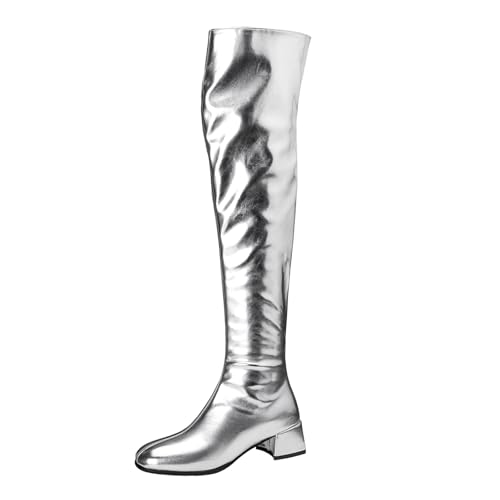 Diuniarza Overknees Warm Stiefel Damen Party Overknees Stiefel Silber Gr 36.5 EU/37 Diuniarza Overknees Warm Stiefel Damen Party Overknees Stiefel Silber Gr 36.5 EU/37 von Diuniarza
