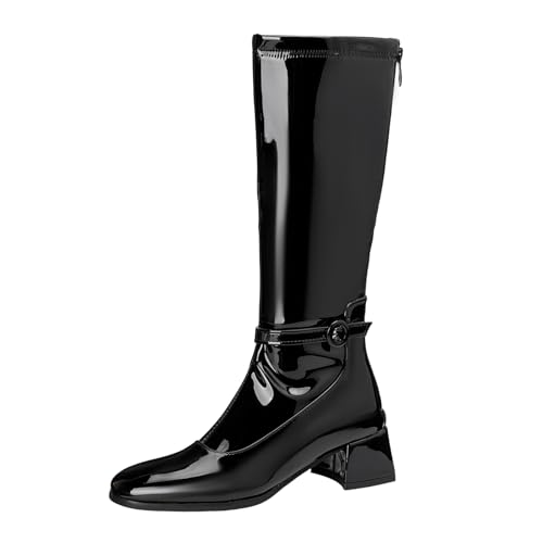 Diuniarza Partystiefel Damen Winter Knee High Reitstiefel Elegant Abendstiefel Warm Lack Overknees Stiefel Schwarz Gr 41 EU/43 Diuniarza Partystiefel Damen Winter Knee High Reitstiefel Elegant Abendstiefel Warm Lack Overknees Stiefel Schwarz Gr 41 EU/43 von Diuniarza