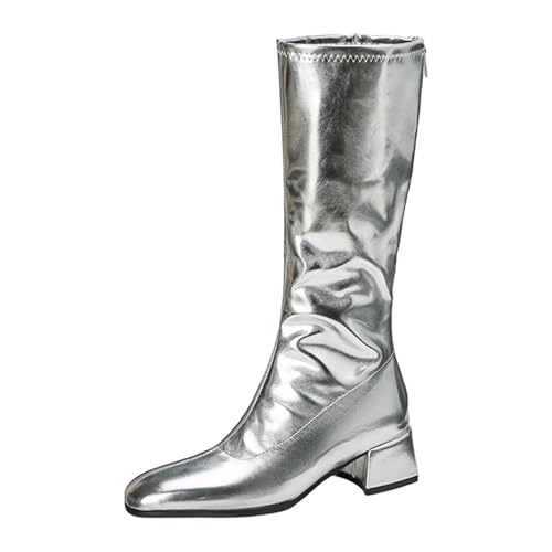 Diuniarza Runde Zehen Knee High Partystiefel Damen Blockabsatz Abend Overknees Stiefel Party Bridal Stiefel Silber Gr 37 EU/38 Diuniarza Runde Zehen Knee High Partystiefel Damen Blockabsatz Abend Overknees Stiefel Party Bridal Stiefel Silber Gr 37 EU/38 von Diuniarza