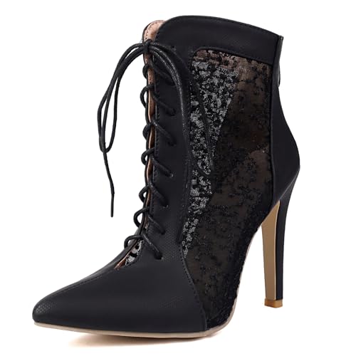 Diuniarza Sommer Mesh Ankle Boot Elegant Höhe Ferse Sandals Pointed Toe Atmungsaktiv Boots Mode Kleidy Schuhe Schwarz Gr 34 EU Diuniarza Sommer Mesh Ankle Boot Elegant Höhe Ferse Sandals Pointed Toe Atmungsaktiv Boots Mode Kleidy Schuhe Schwarz Gr 34 EU von Diuniarza