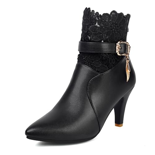 Diuniarza Stiletto Stiefeletten Damen Prom Stiefel Mittelhohe Stiefel Pointed Toe Mode Kleid Stiefeletten Schwarz Gr 40.5 EU/42 Diuniarza Stiletto Stiefeletten Damen Prom Stiefel Mittelhohe Stiefel Pointed Toe Mode Kleid Stiefeletten Schwarz Gr 40.5 EU/42 von Diuniarza
