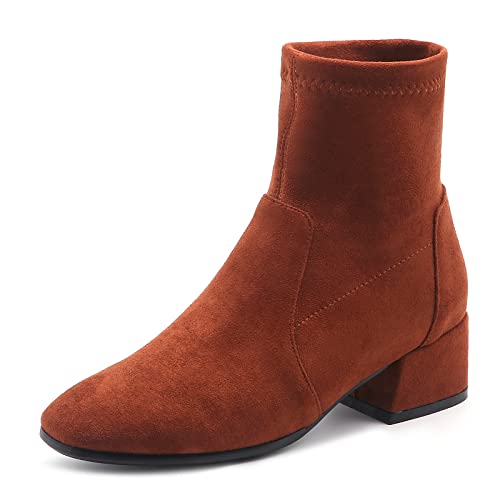Diuniarza Stretch Stiefeletten Damen Buro Stiefeletten Concise Low Block Stiefel Stiefeletten Buro Braun Gr 37 EU/38 Diuniarza Stretch Stiefeletten Damen Buro Stiefeletten Concise Low Block Stiefel Stiefeletten Buro Braun Gr 37 EU/38 von Diuniarza