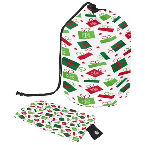Make-up-Tasche mit Kordelzug, fassförmig, Reise-Kosmetiktasche, Make-up-Tasche, faltbar, Kulturbeutel, Organizer, Aufbewahrungstasche für Damen und Mädchen – Weihnachten, multi, Einheitsgröße, von Diusye