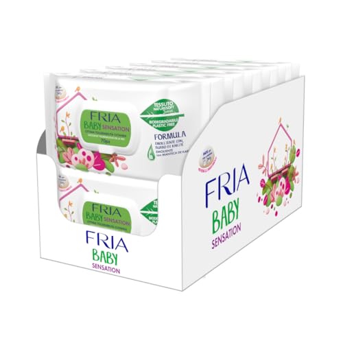Fria Baby Sensation Wickeltücher, mit Sheabutter mit hautberuhigender Wirkung, dermatologisch getestet, Maxi-Sparpackung mit 840 Tüchern von FRIA