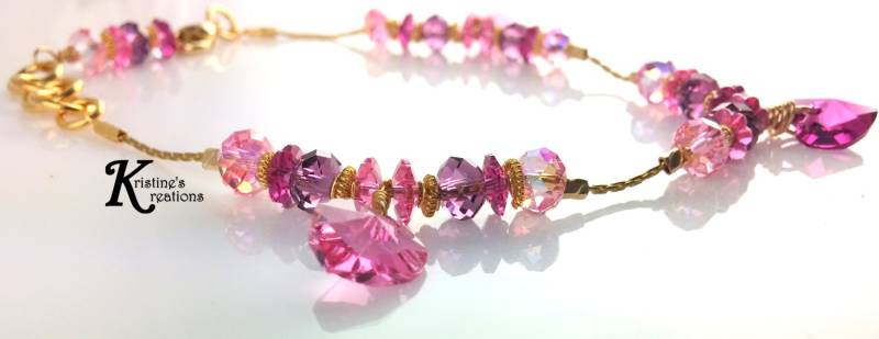 Kristall Herz Baumeln Armband Kristall Herz Baumeln Armband von DivaKreations