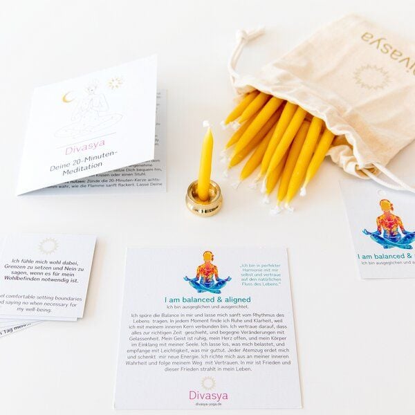 Divasya Geschenkset | 20-Minuten-Kerzen für Meditation & Achtsamkeit | I am balanced & aligned von Divasya