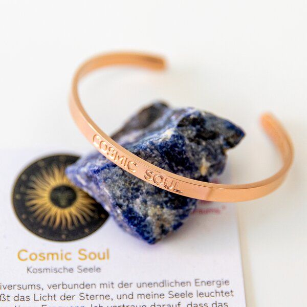 Divasya Armreif mit Gravur | rosé vergoldet | Cosmic Soul von Divasya