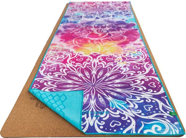 Divasya Rutschfestes Yoga Handtuch im 2er-Set | Mattenauflage & Gesichtshandtuch von Divasya