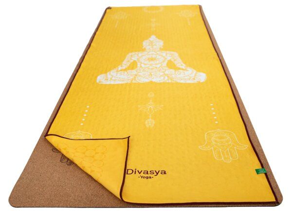 Divasya Rutschfestes Yoga Handtuch im 2er-Set | Mattenauflage & Gesichtshandtuch von Divasya