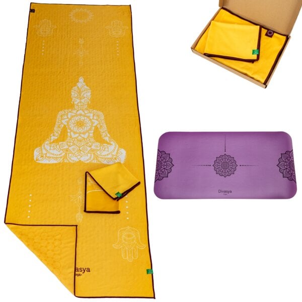 Divasya Yoga Travel-Set: 2 Yoga-Handtücher und 1 Yoga-Pad von Divasya