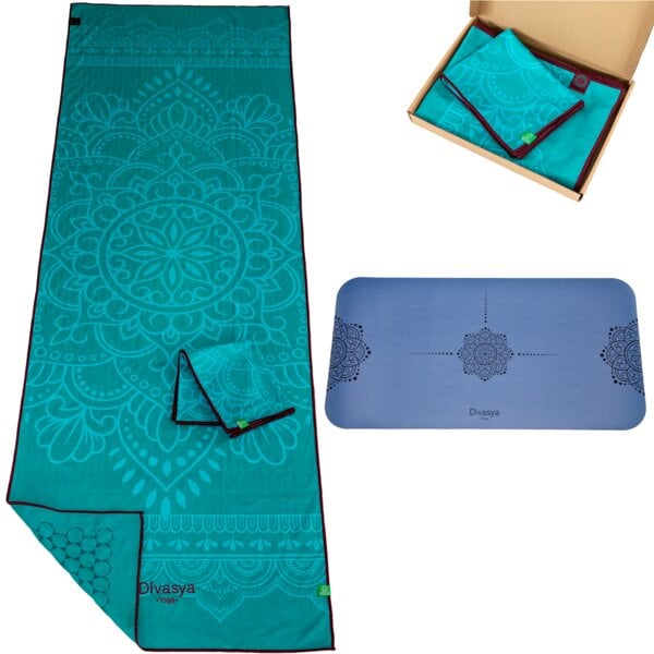 Divasya Yoga Travel-Set: 2 Yoga-Handtücher und 1 Yoga-Pad von Divasya