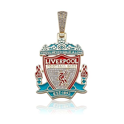Dive and Drive Offizieller Fußballclub-Team-Anhänger – 14 Karat vergoldeter Anhänger für Damen und Herren – hochwertiges Fußball-/Fußball-Fan-Geschenk – graviertes Logo | Internationale Fußballligen von Dive and Drive