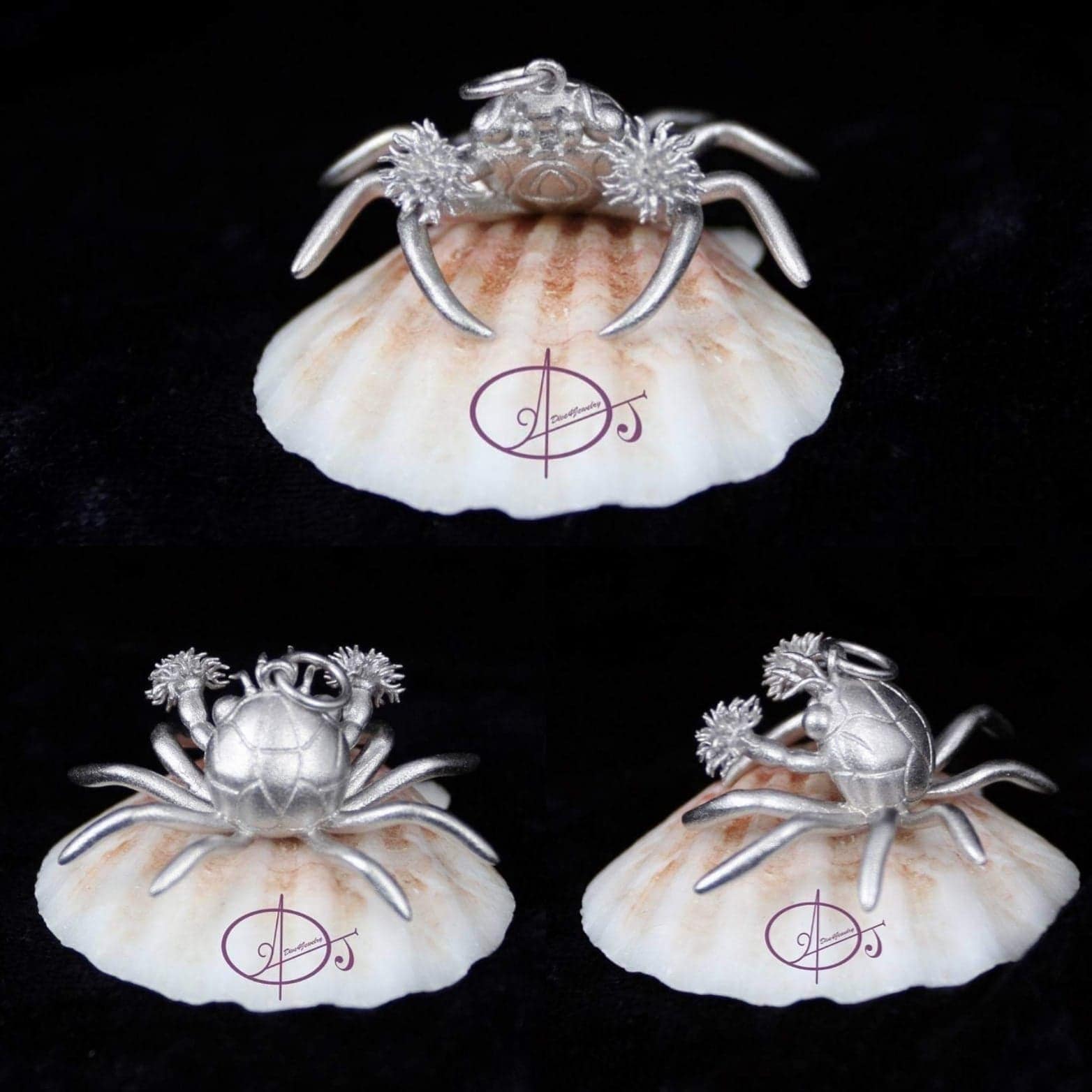 Pom Krabbe Cheerleader Boxer Massiv 925 Sterling Silber Rhodiniert 3D Marine Sealife Anhänger Halskette Tauchen Geschenk von Dive4Jewelry