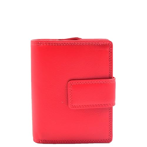 Damen Elegant Bi Fold Style Echtleder Geldbörse Rot DR673, rot, S, Casual von Divergent Retail