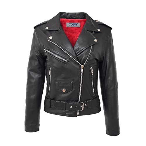 Divergent Retail DR231 Damen Bikerjacke Brando Style schwarz, Schwarz, 48 von Divergent Retail