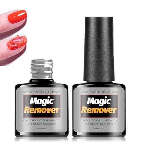 2 Stück 10ml Magic Nagellackentferner für Gelnägel, Nail Polish Remover, Shellac Entferner, Sanfter Nagelentferner, Pflege der Nägel, Grau von DiviDermy