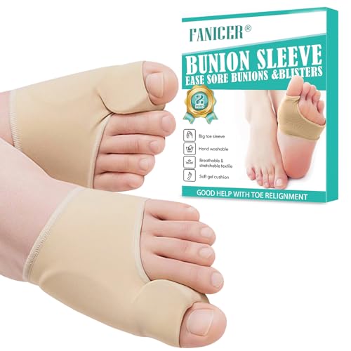 DiviDermy Hallux Valgus Korrektur, Hallux Valgus Socken, Hallux Valgus Bandage mit Silikonpads für Männer und Frauen, Zehenspreizer Hallux Valgus, Zehenspreizer Großer Zeh (37-43 M, Haut) von DiviDermy