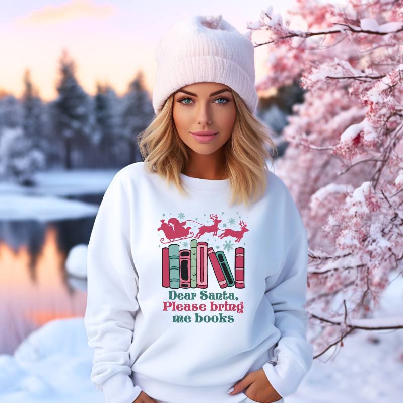 Dear Santa Bookish Sweatshirt, Retro Bücher Weihnachtssweatshirt, Pulli Weihnachten, Weihnachtlicher Pullover Bücherwurm, Bookish, Christmas Dear Santa Bookish Sweatshirt, Retro Bücher Weihnachtssweatshirt, Pulli Weihnachten, Weihnachtlicher Pullover Bücherwurm, Bookish, Christmas von DivineDesignsDe